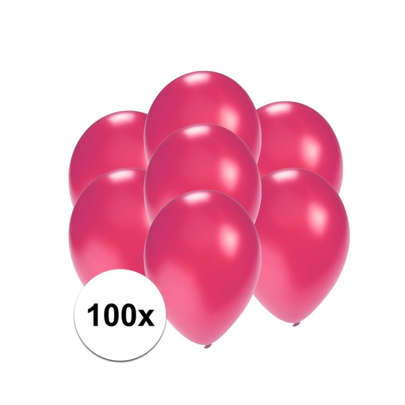 Metallic roze ballonnen klein 100 stuks