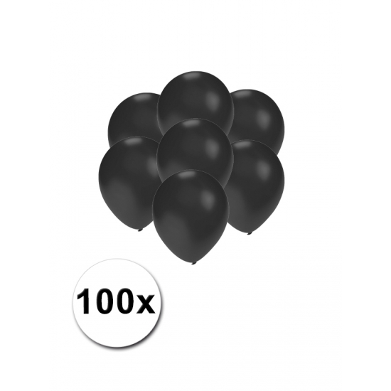 Metallic zwarte ballonnen klein 100 stuks