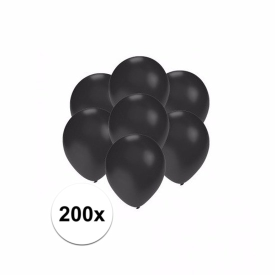 Metallic zwarte ballonnen klein 200 stuks