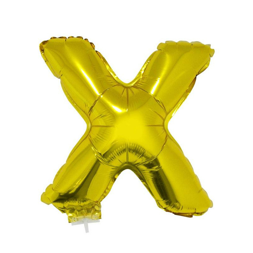 Opblaasbare letter ballons goud 41 cm