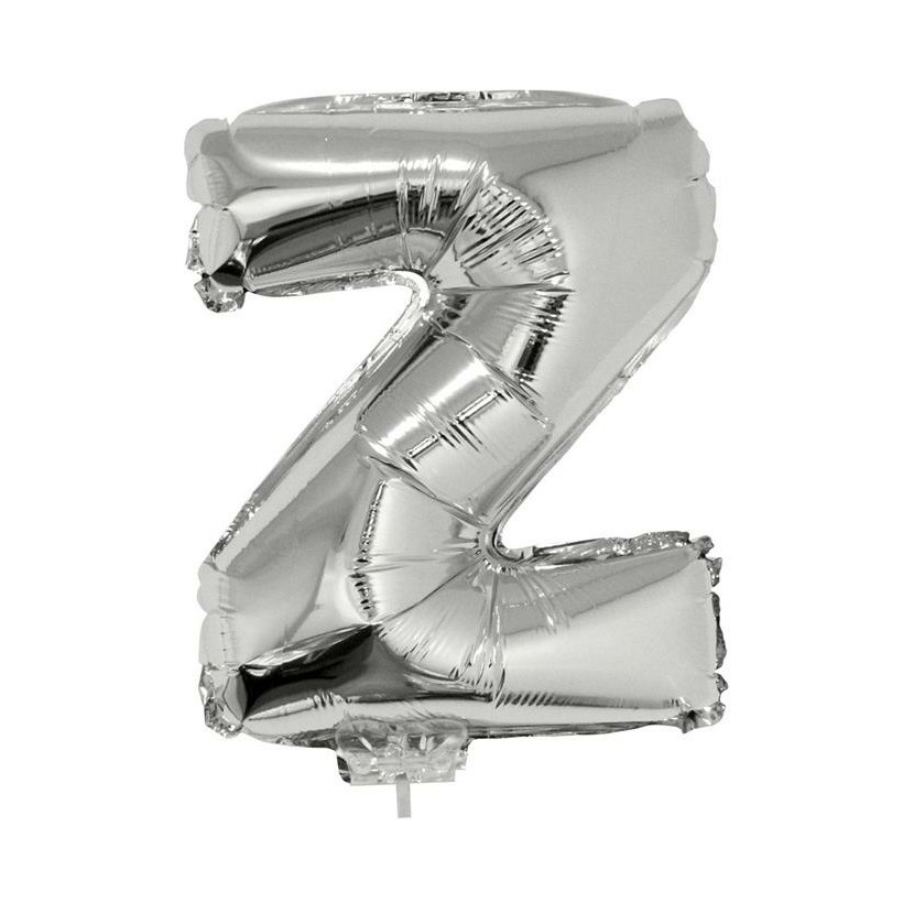 Opblaasbare letter ballons zilver 41 cm