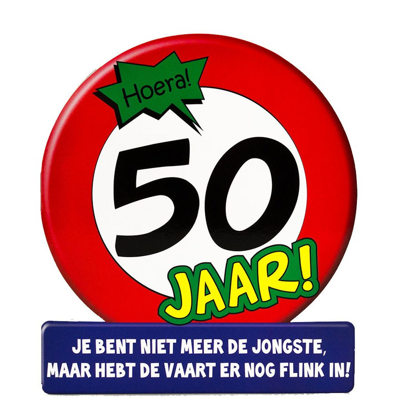Stopbord wenskaart 50 jaar feestelijke kaart voor 50 verjaardag
