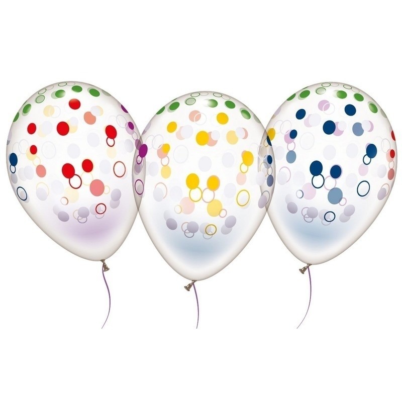 Transparante ballonnen met rondjes 10x
