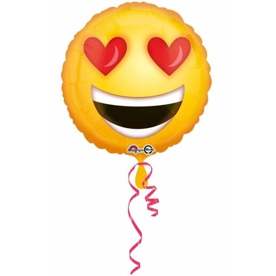 Verliefde smiley folie ballonnen 43 cm