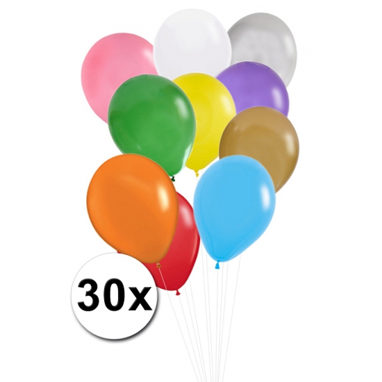 Voordelige gekleurde ballonnen 30 stuks