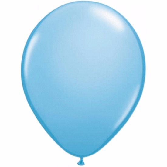 Zak met 10 lichtblauwe helium ballonnen