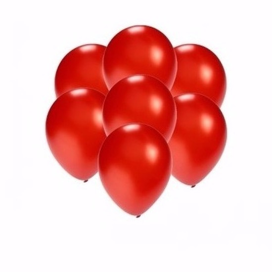 Zak met 25 kleine metallic rode helium ballonnen