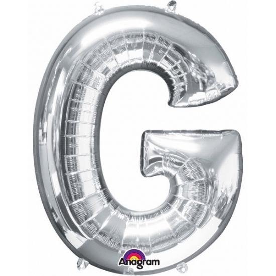 Zilveren folie ballon letter G