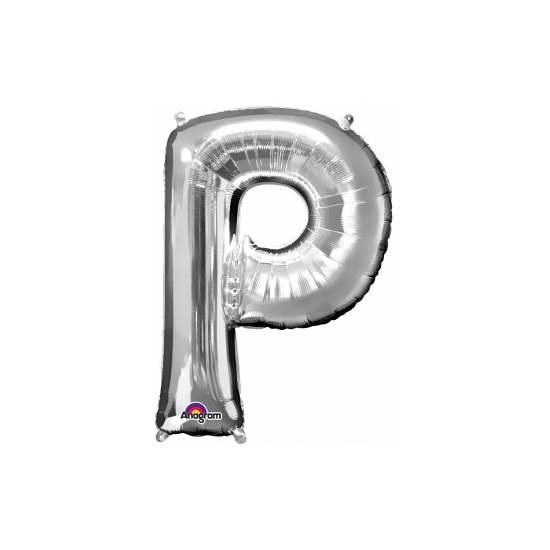 Zilveren folie ballon letter P