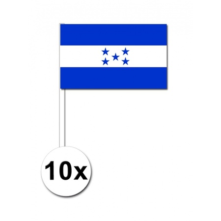 Feestartikelen zwaaivlaggetjes Honduras 10 stuks