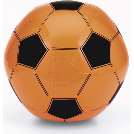 10x Inflatable orange soccer beach ball 30 cm