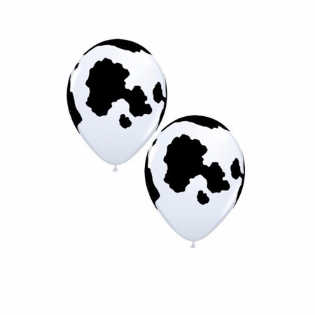 12 ballonnen bedrukt met koeien vlekken 28 cm