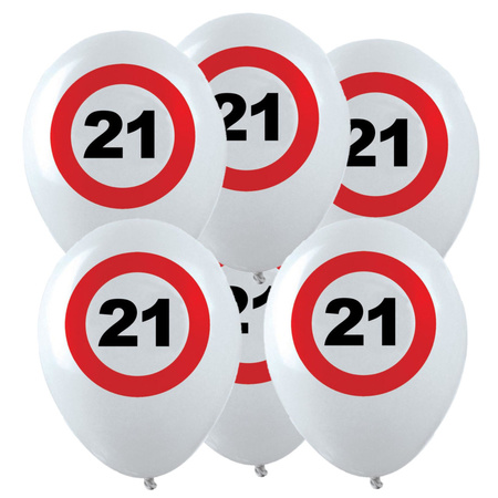12x Birthday balloons 21 years 28 cm