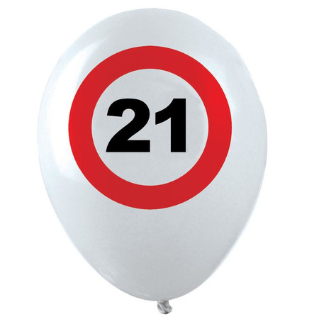12x Birthday balloons 21 years 28 cm