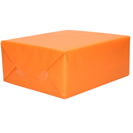 9x Rolls kraft wrapping paper pack metallic red/orange and rainbow 200 x 70/50 cm