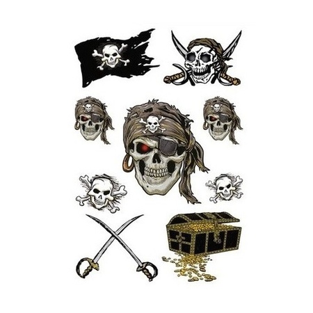 27x Piraten thema stickers met glitters