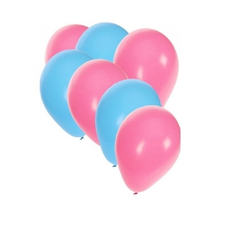 Feestartikelen Ballonnen lichtblauw/lichtroze