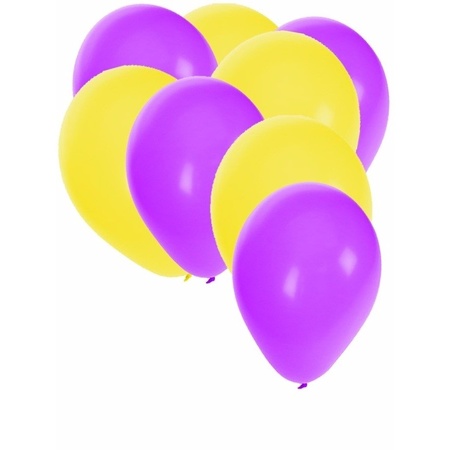 Feestartikelen Ballonnen paars/geel