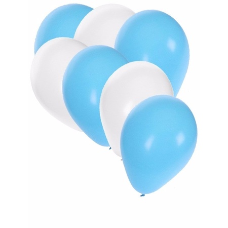 Feestartikelen ballonnen lichtblauw/wit