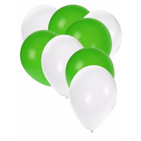Feestartikelen Ballonnen wit/groen