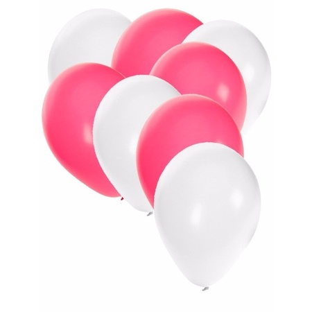 Feestartikelen Ballonnen wit/roze