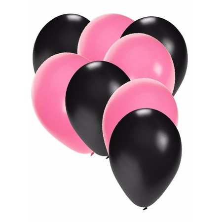 Feestartikelen Ballonnen zwart/lichtroze