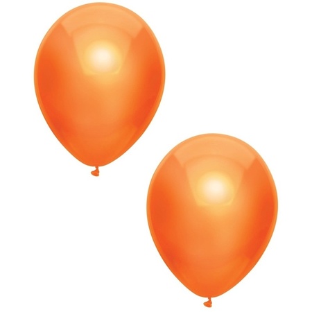 40x Orange metallic balloons 30 cm