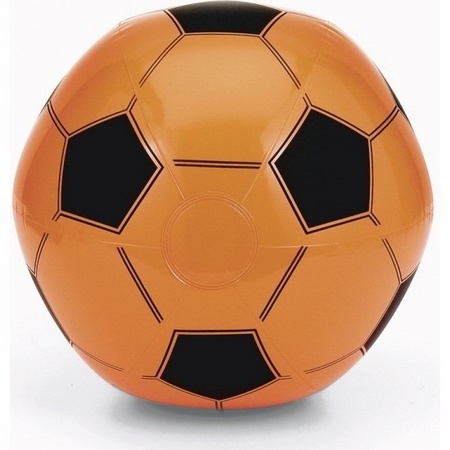 5x Inflatable orange soccer beach ball 30 cm