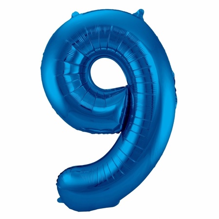 Cijfer ballon 9 jaar blauw