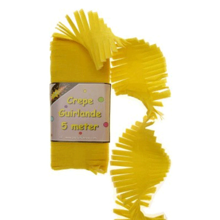 Feestartikelen crepe papier slinger geel