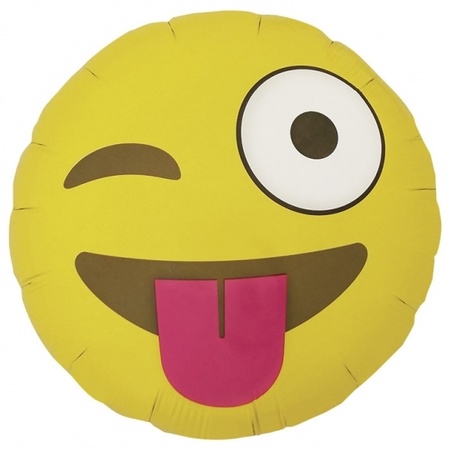 Ronde smiley ballon knipoog 46 cm