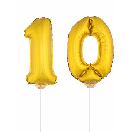 Gouden 10 jaar opblaasbaar ballon 41 cm