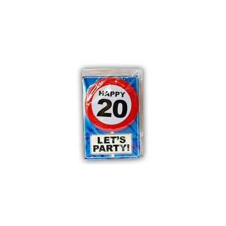 20 jaar verjaardagskaart met button