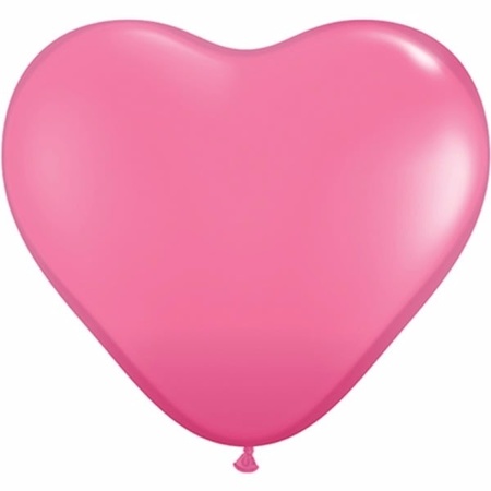 Huwelijk 25 hartjes ballonnen roze