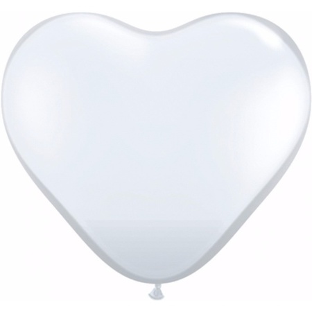 Huwelijk 25 hartjes ballonnen wit