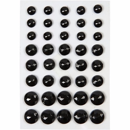 Zelfklevende parels zwart 40 stuks