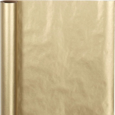 8x Rollen kraft inpakpapier goud/transparant pakket - goud/cellofaan/bruin 500 x 70 cm - 400 x 50 cm