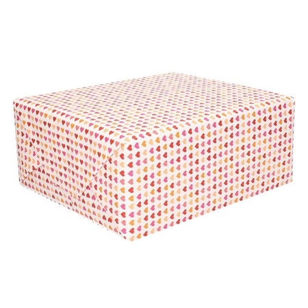 Wrapping paper light pink with mini hearts 70 x 200 cm roll