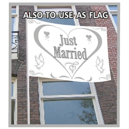 Pas getrouwd vlag 150 x 100 cm