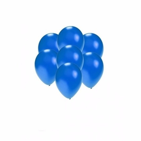 Metallic blauwe ballonnen klein 100 stuks