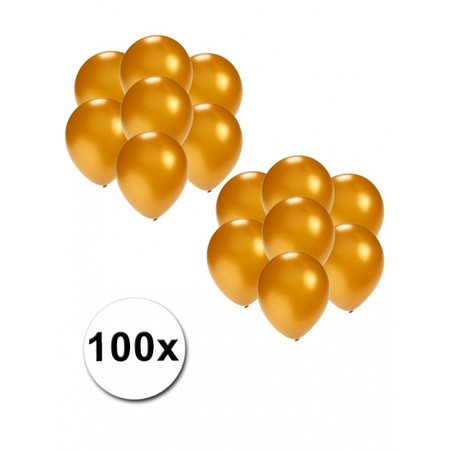 Metallic gouden ballonnen klein 100 stuks