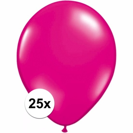 Zak met 25 magenta roze helium ballonnen