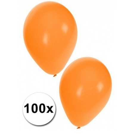 Feestartikelen Oranje ballonnen 100 stuks