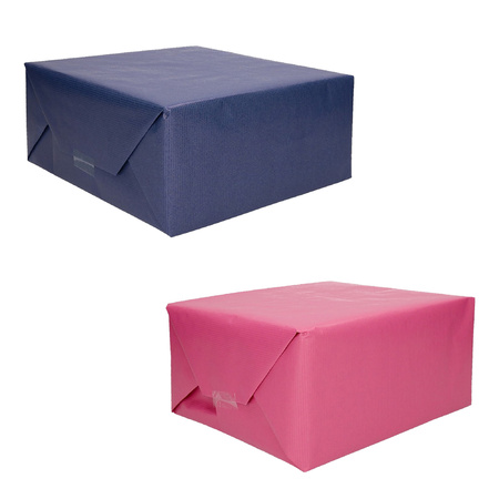 Package of 6x craft wrapping paper blue/pink 200 x 70 cm