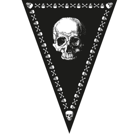 Pirates skull theme black bunting flags 5 meters