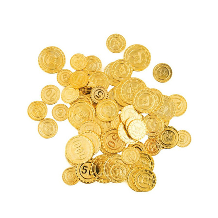 Pirates treasure coins gold 50x pieces plastic