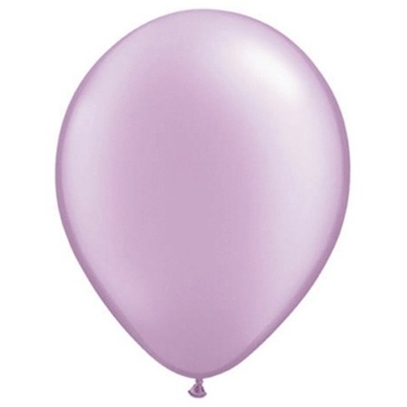 Feestartikelen Qualatex ballonnen parel lavendel 25 stuks
