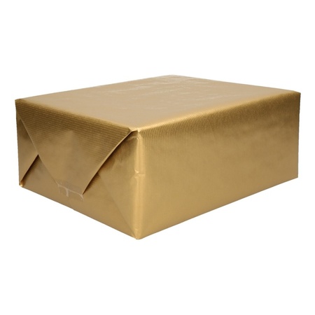 Pakket van 6x rollen Kraft inpakpapier/kaftpapier rood en goud 200 x 70 cm
