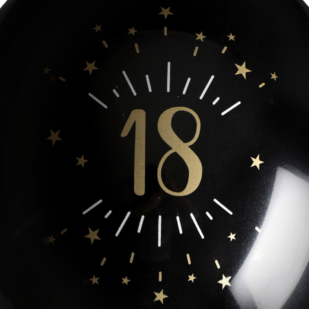 Verjaardag leeftijd ballonnen 18 jaar - 8x - zwart/goud - 23 cm - Feestartikelen/versieringen