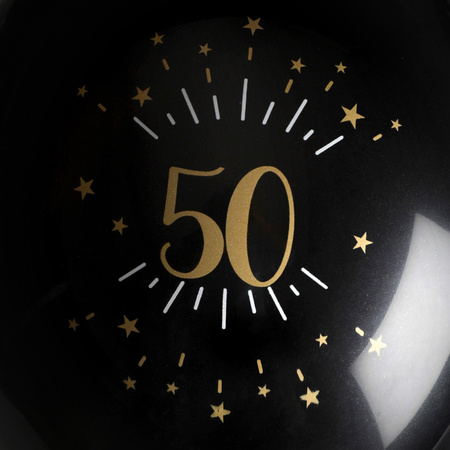 Verjaardag leeftijd ballonnen 50 jaar - 8x - zwart/goud - 23 cm - Abraham/Sarah feestartikelen
